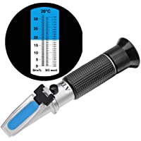 HHTEC Refractómetro Brix 0-32% wort de cerveza SG 1.000 - 1.120 índice de rotura de wort Dispositivo medidor del…